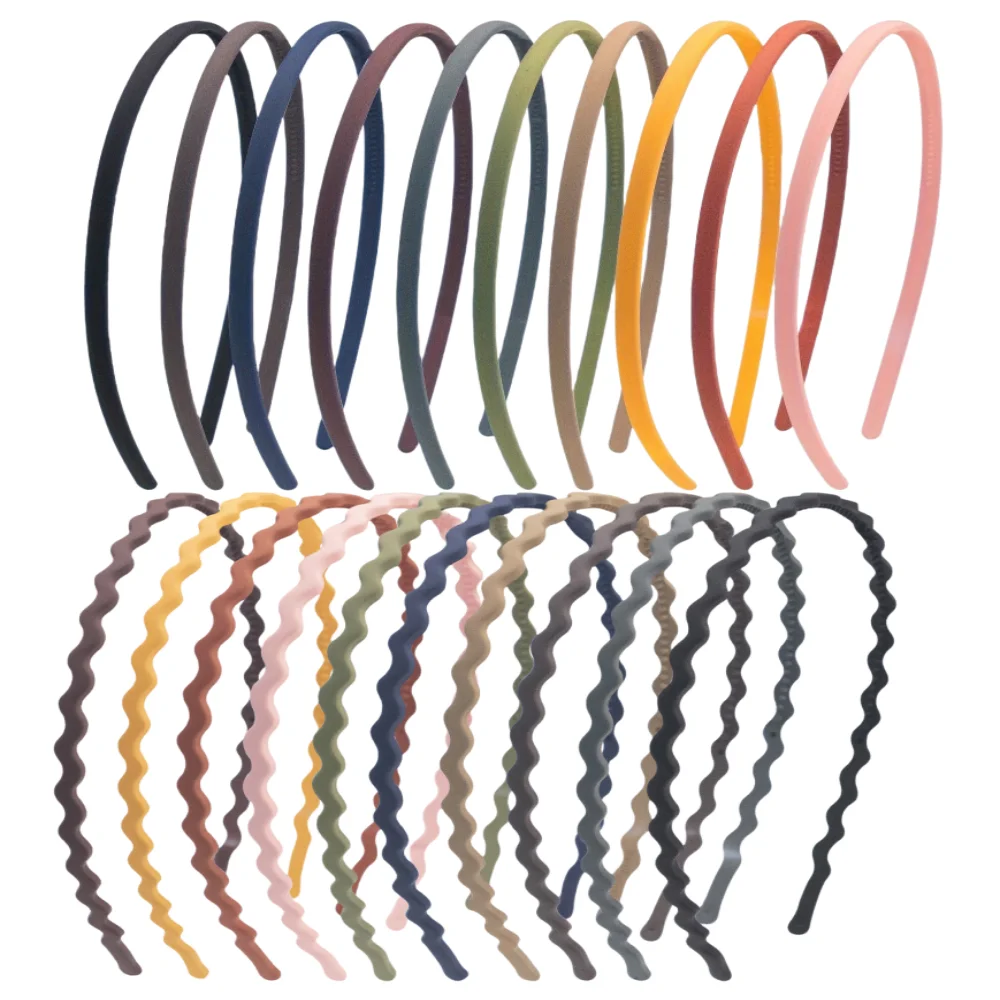 20PCS Matte Thin Headband For Women Girls 0.2inch Wave Hairband Female Hair Hoop Headwear Hair Band Accessorie view 2