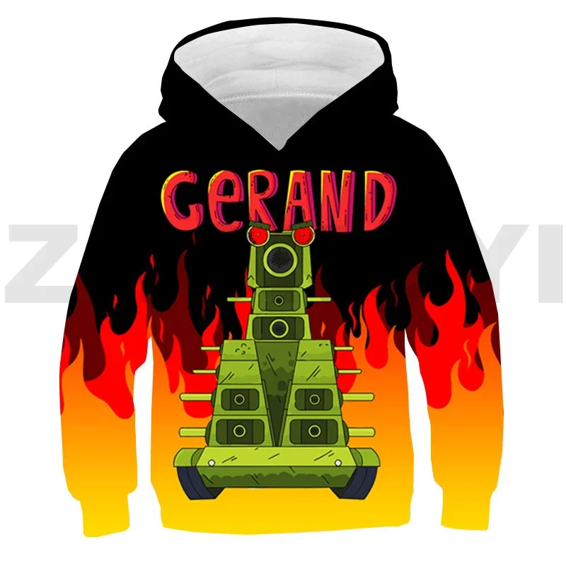 Hot Game 3D Anime World of Tanks Hoodie Teenager Streetwear Children Oversized Pullover War Thunder Sweatshirt Kids Gerand Tanks