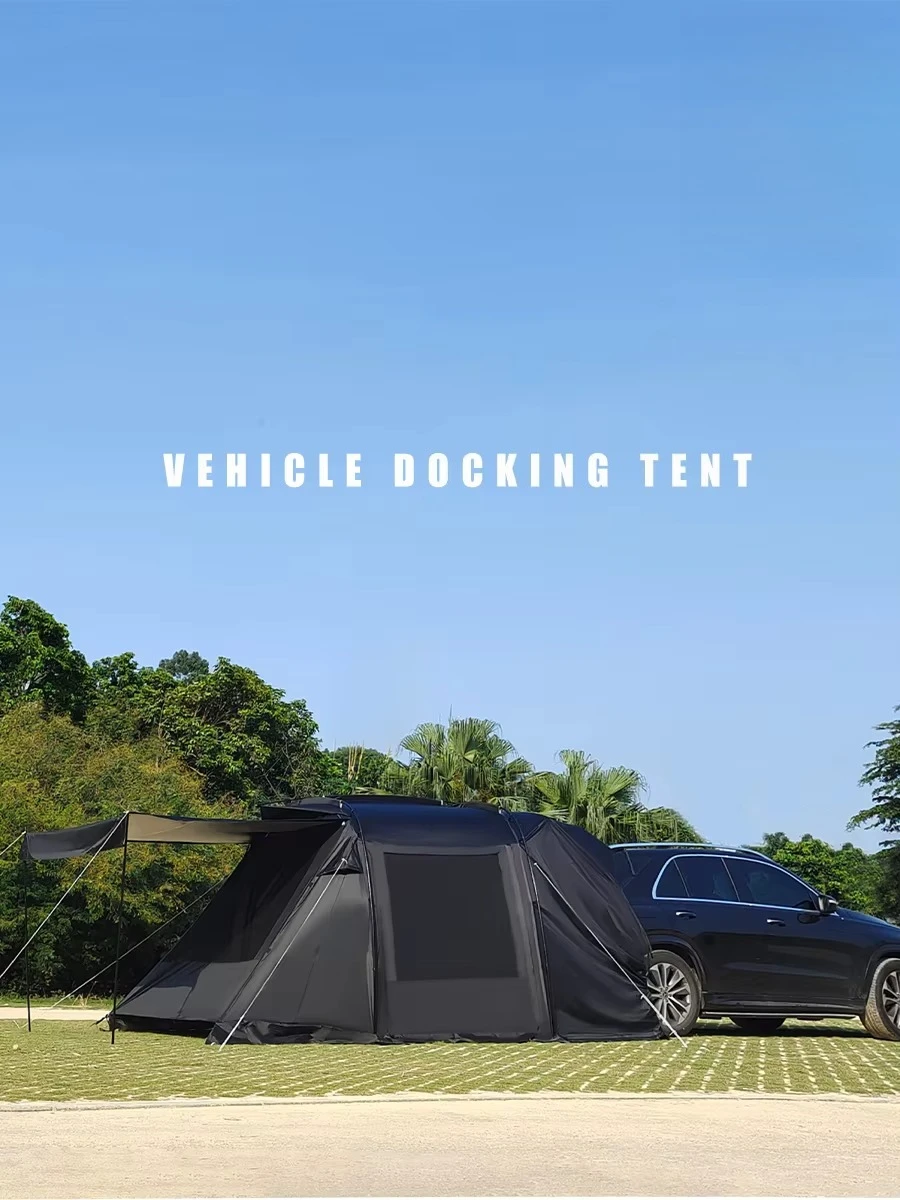 Summer Car Tail Rear Tent for 3-4 People SUV Vehicle Trunk Mounted Extended Docking One-Bedroom Tent for Road Travel