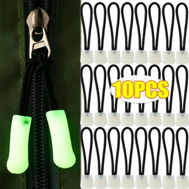 Luminous Zipper Pulls Tail Rope Anti Lost Zipper Head Glow in The Dark For Outdoor Camping Backpack Jackets Handbags Sewing Kits