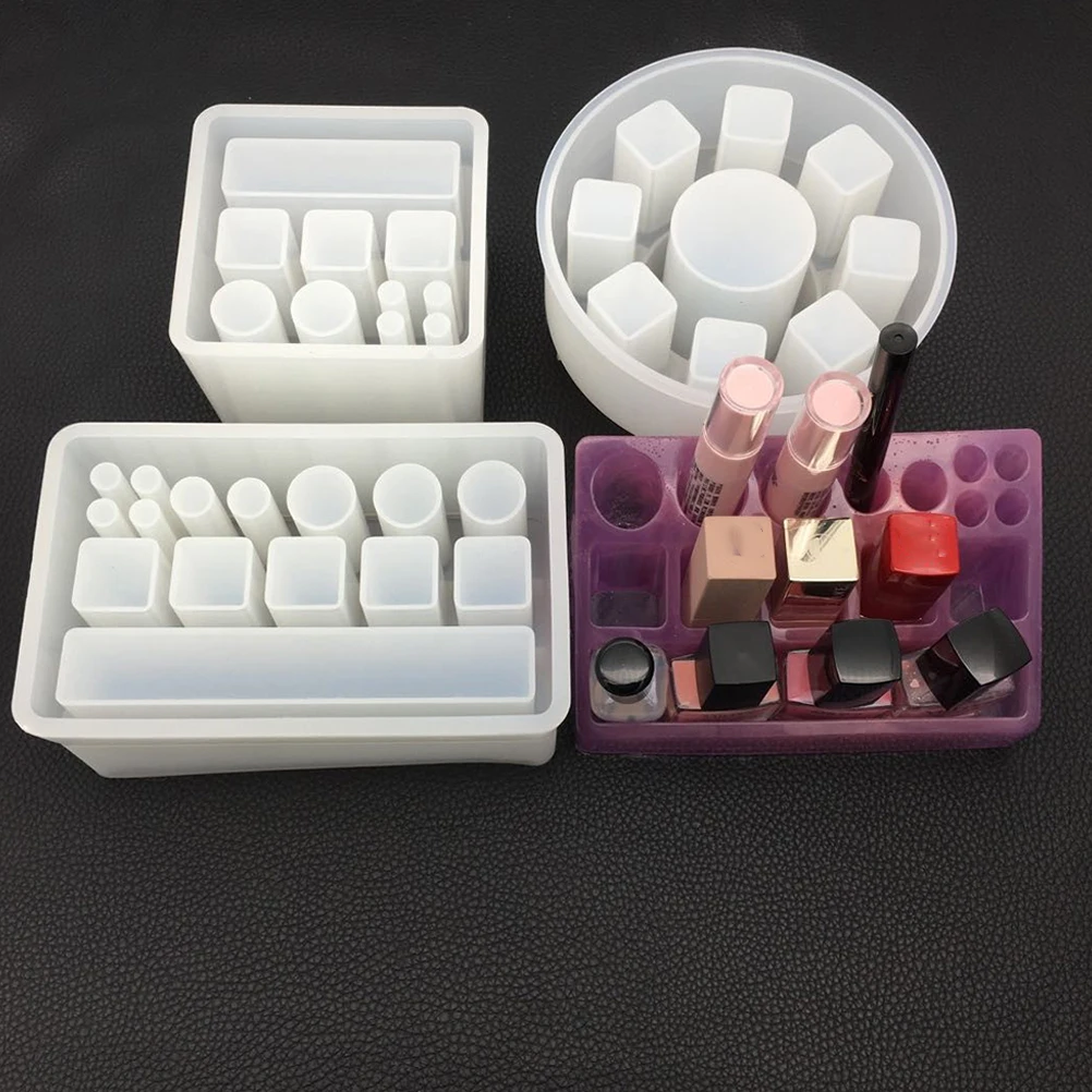 

Flexible Lipstick Storage Box Mold Durable Silicone DIY Epoxy Creative Jewelry Decor Portable Easy Clean Home Accessories