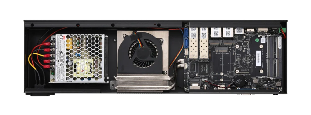 Qotom C3758R C3958 1U Rackable Server Atom Denverton 4*X553 10G SFP+ 5*2.5G LAN Barebone Firewall Router Network Mini PC