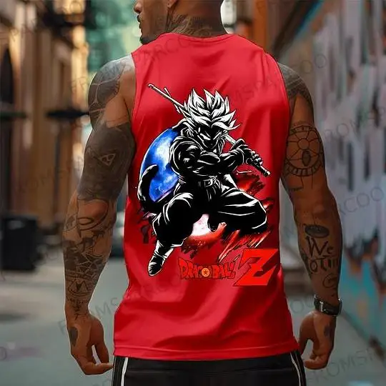 

Dragon Ball Goku новая хлопковая спортивная рубашка мужская быстросохнущая свободная посадка без рукавов для бега баскетбольная майка летняя мода