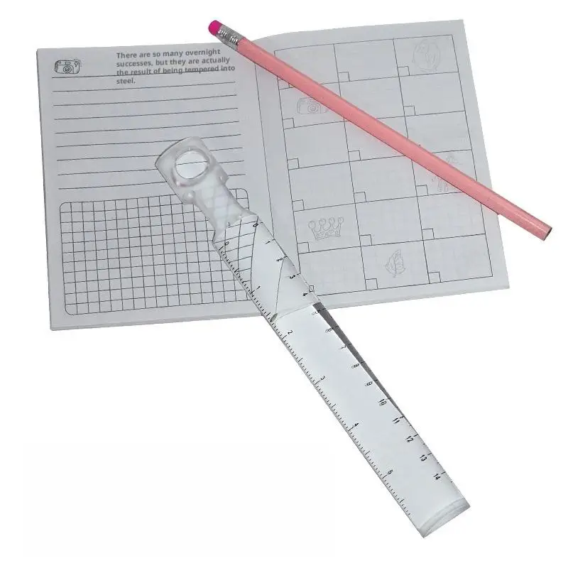 2Pcs Portable Bar Magnifier Narrow Guide-line In Center Magnifier Ruler Handheld Acrylic Magnifying Glass 6