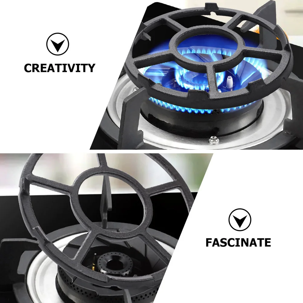 

2Pcs Cast Iron Wok Ring Anti-Slip Gas Stove Rack Kitchen Stove Bracket Gas Burner Ring for Home Restaurant Coffee Shop