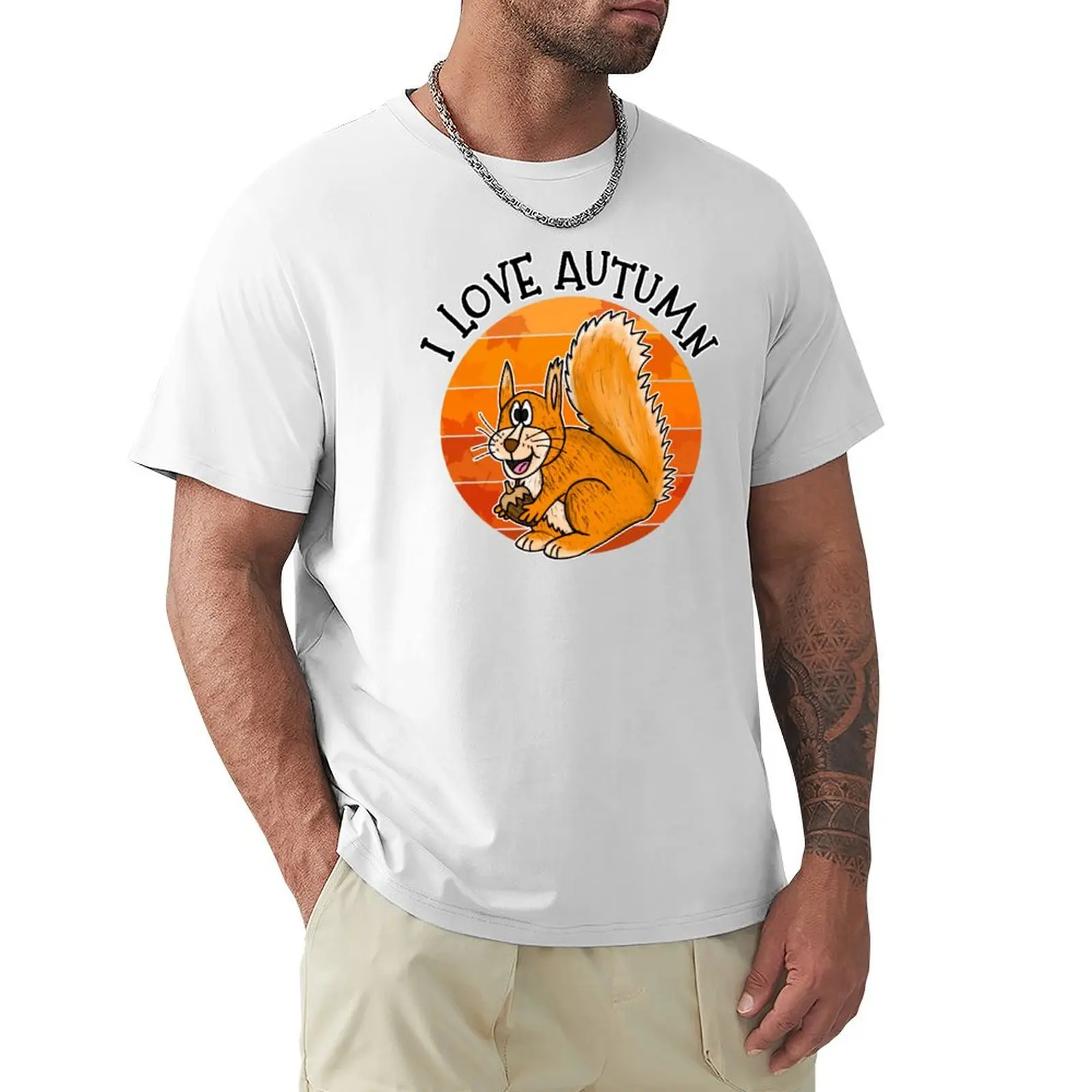 I Love Autumn Squirrel Fall Wildlife T-Shirt blanks graphics funnys mens funny t shirts