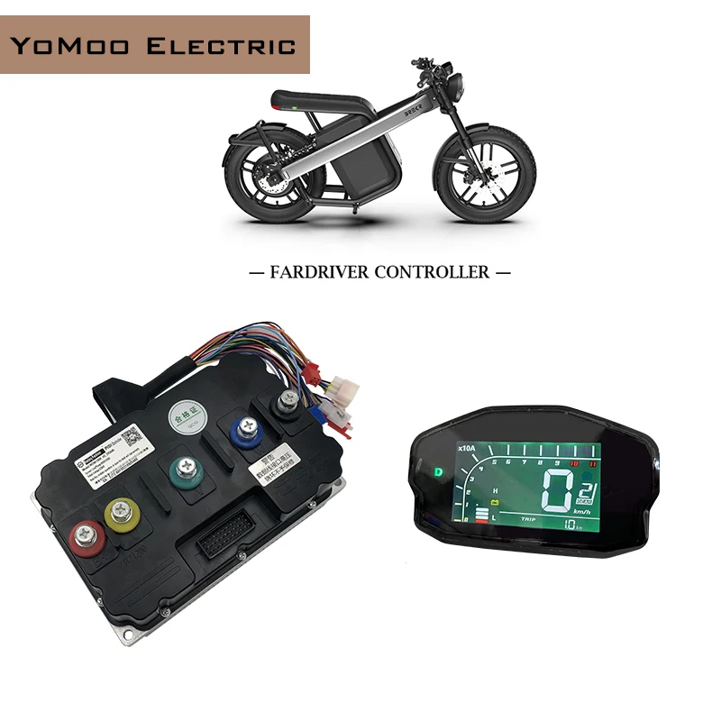 

Fardriver ND841800 84V DC 800A Peak 1800A 10KW-15KW PMSM BLDC Sine Wave Controller with DKD One-Lin Display For E-Motorcycle