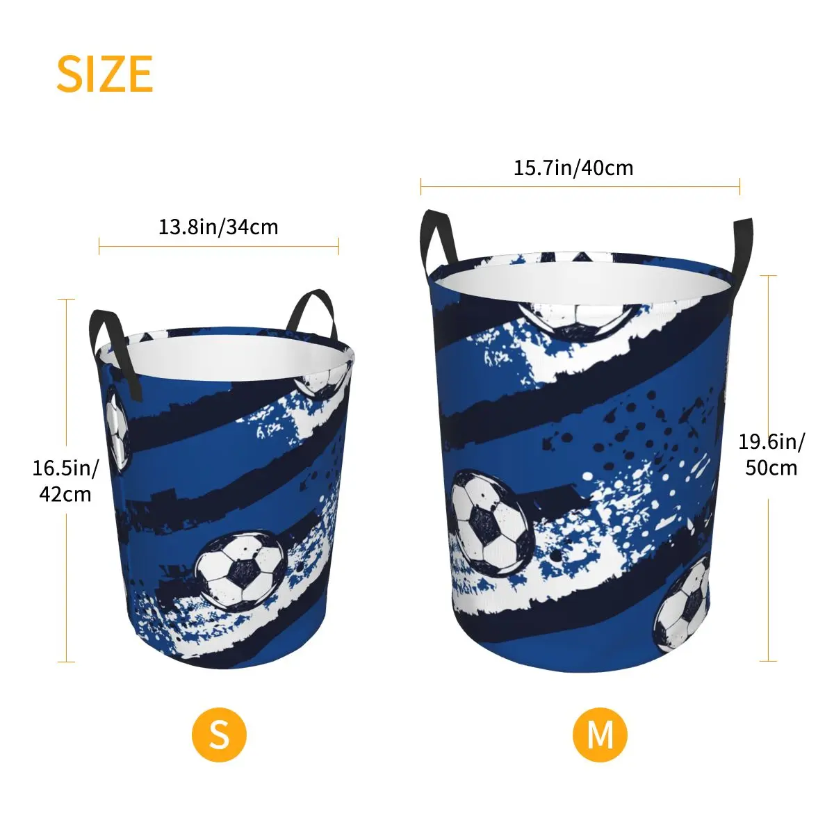 Laundry Basket Grunge Football Cloth Folding Dirty Clothes Toys Storage Bucket Household Storage Basket