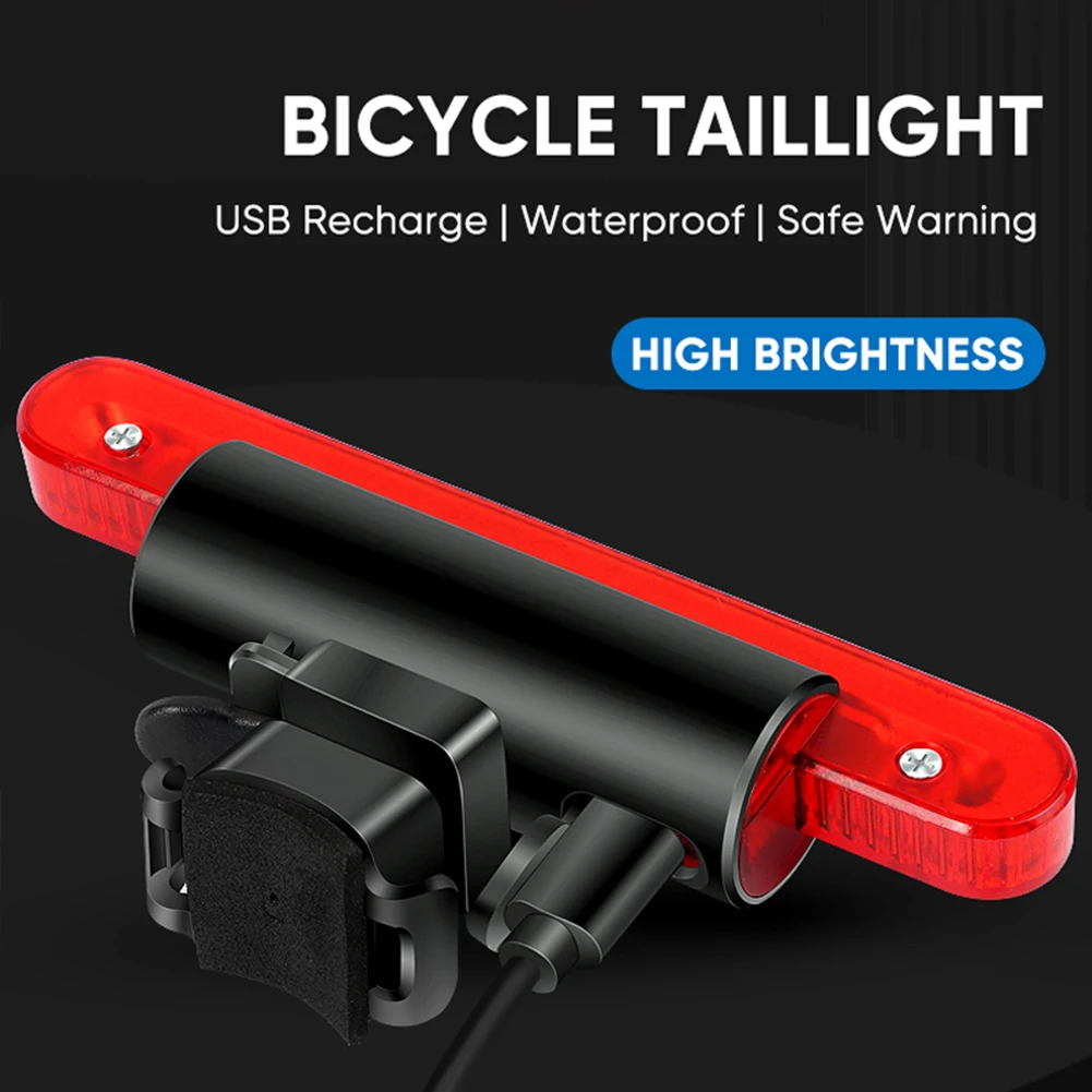 WSKEJI Bike Taillights 4 Modes Bicycle Flashlight Bright Waterproof Road Mountain Bike Rear Light Cycling Safely Warning Lamp