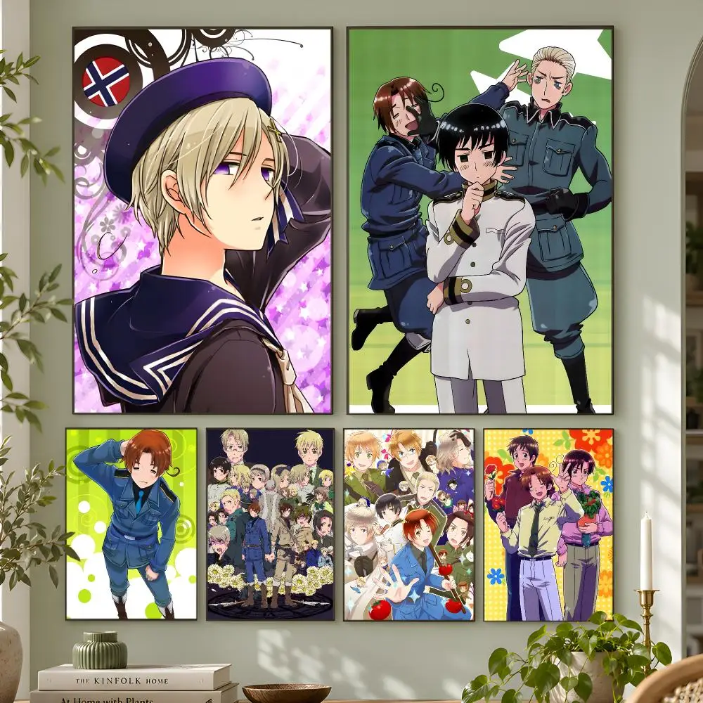 Anime Hetalia Axis Powers Poster Wall Art Home Decor Living Room Bedroom Office Dorm Apartment Gift