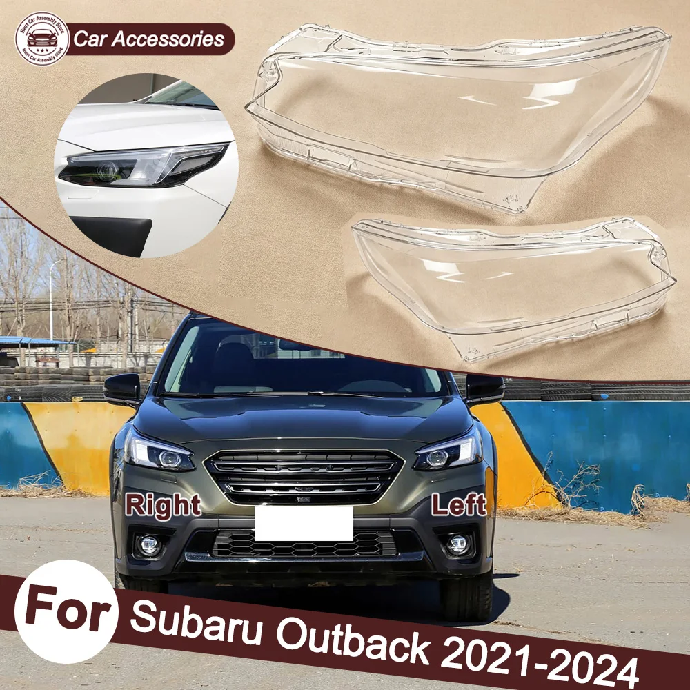For Subaru Outback 2021-2024 Car Accessories Front Headlamps Transparent Lampshades Lamp Shell Headlights Lens Cover Plexiglass