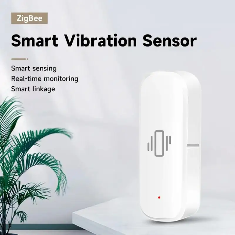 Sensor de vibración WiFi Tuya para hogar inteligente, notificación por aplicación, alertas en tiempo Real, Compatible con Alexa/Google Home Record Security
