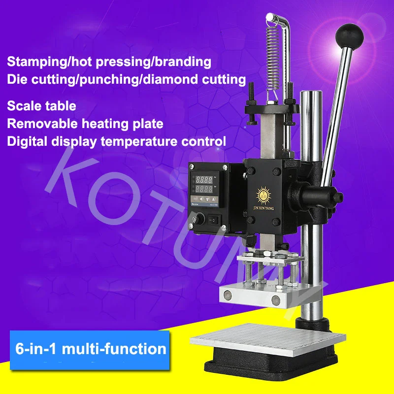 Small Manual Hot Stamping Machine 220V/110V Leather Logo Printing Machine Hot Press Hot Stamping Creasing Branding Machine