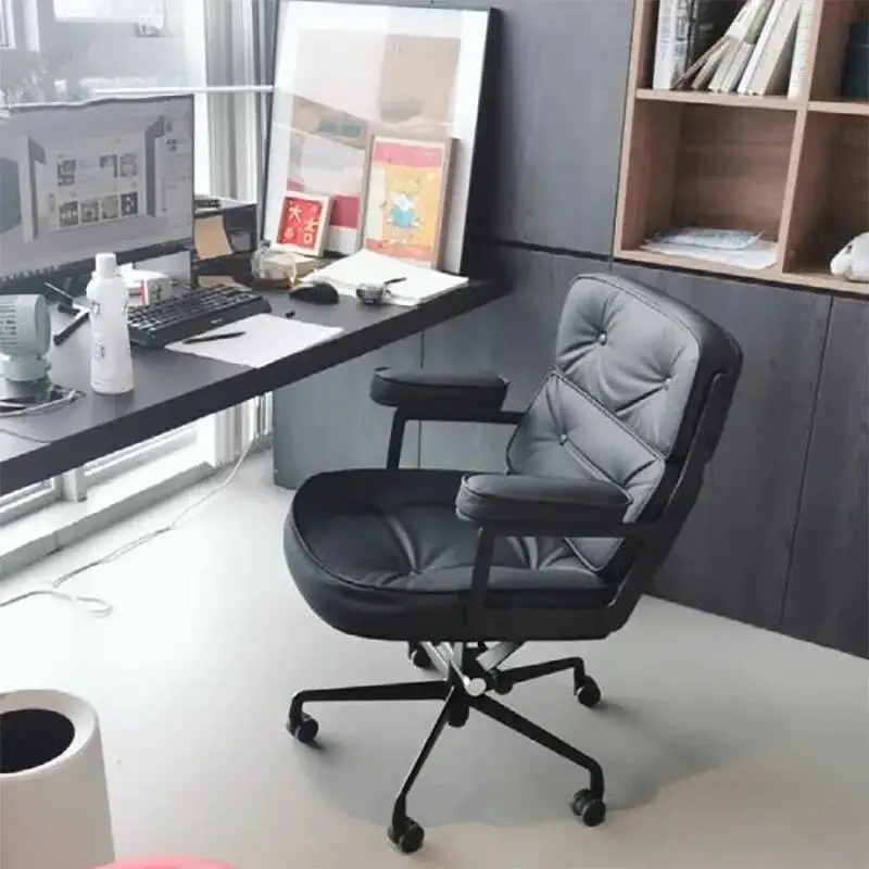 

Кожаные офисные кресла в скандинавском стиле: роскошные, современные, удобные компьютерные кресла с откидной спинкой, поворотные, регулируемые по высоте, для геймеров и учебы