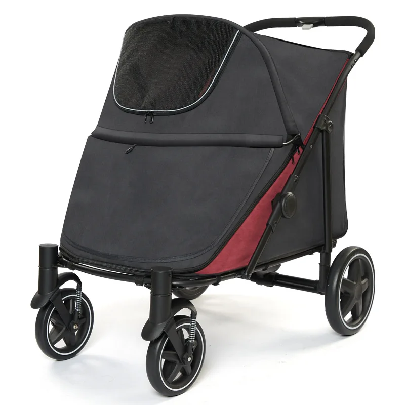 Factory Direct Sales of Large Space Pet Strollers, Medium and Large Pet Carts, Outdoor Elderly Disabled Dogs and Cat Strollers