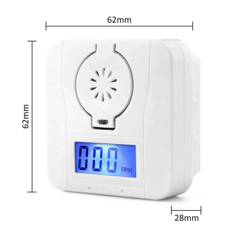 Imagem -05 - Monóxido de Carbono Detector de Fumaça Warning Sensor Security Poisoning Alarm Lcd Detectores Fotoelétricos Envenenamento e Gás