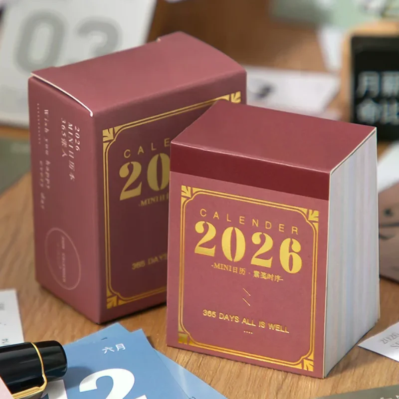 Mini calendario rasgado de 365 días, planificador diario, Ideal para oficina, escuela, hogar, organización de escritorio, regalo de agradecimiento para estudiantes