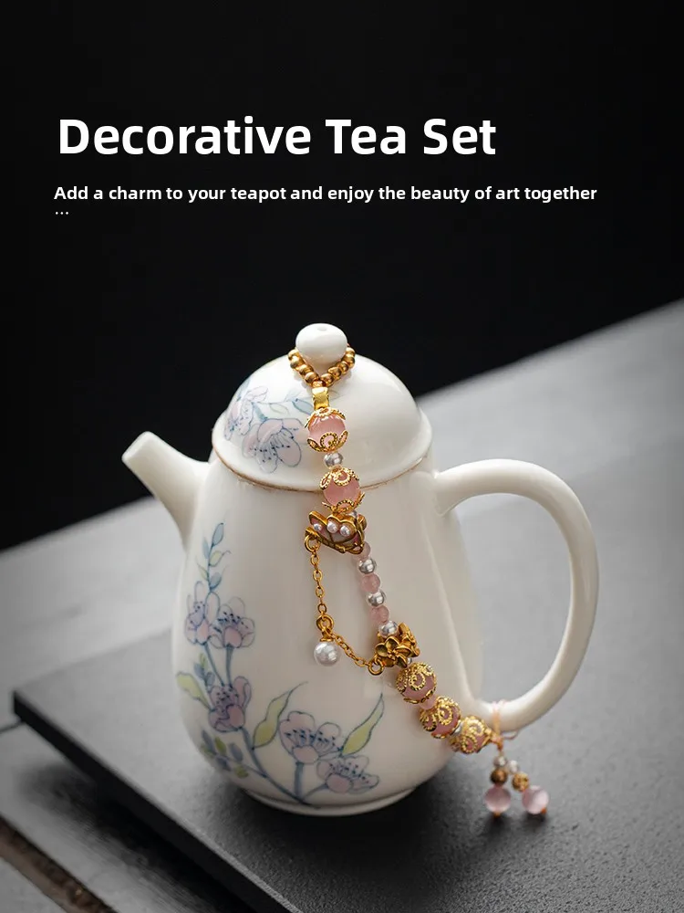Handmade Tea Pot Cover Pendant Exquisite Decorative Bracelet Luxury Sle Jewelry Accory for Home Tea Set TF265 T265 view 3