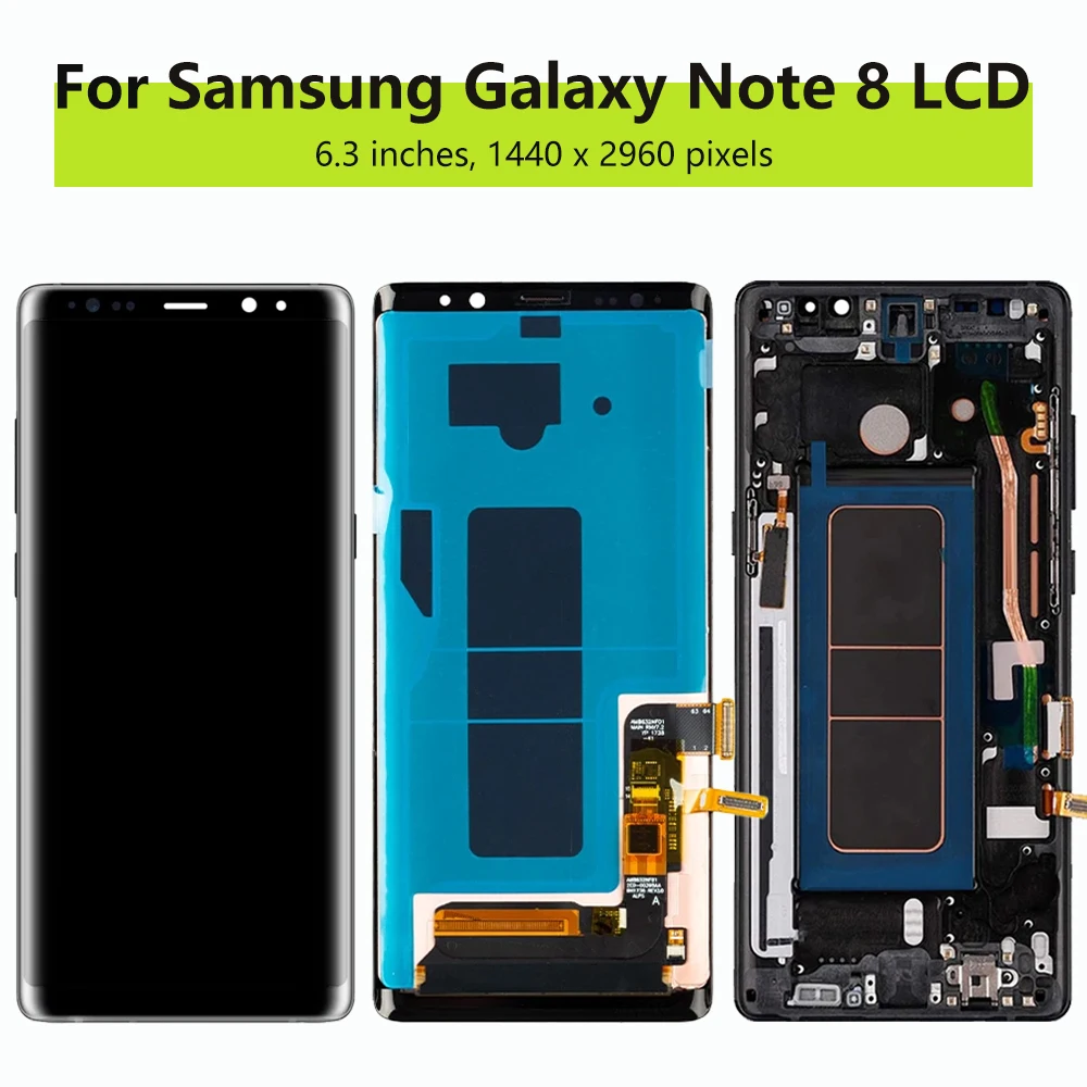 Super AMOLED Note 8 LCD Display Screen For Samsung Galaxy Note8 N950FD N950F LCD Display with Touch Screen Digitizer With Frame