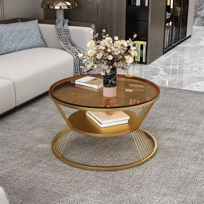 

*Light Luxury Rock Plate Coffee Table Modern Simple Nordic Marble Round Net Celebrity Small Coffee Table Living Room Home