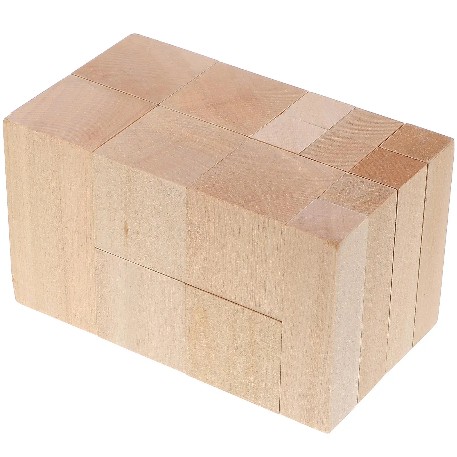

15 Pcs Wood Block Carving Unfinished Small Craft Blank Wooden Beige Rectangle Pieces for Crafts Durable Smooth Ideal Techniques