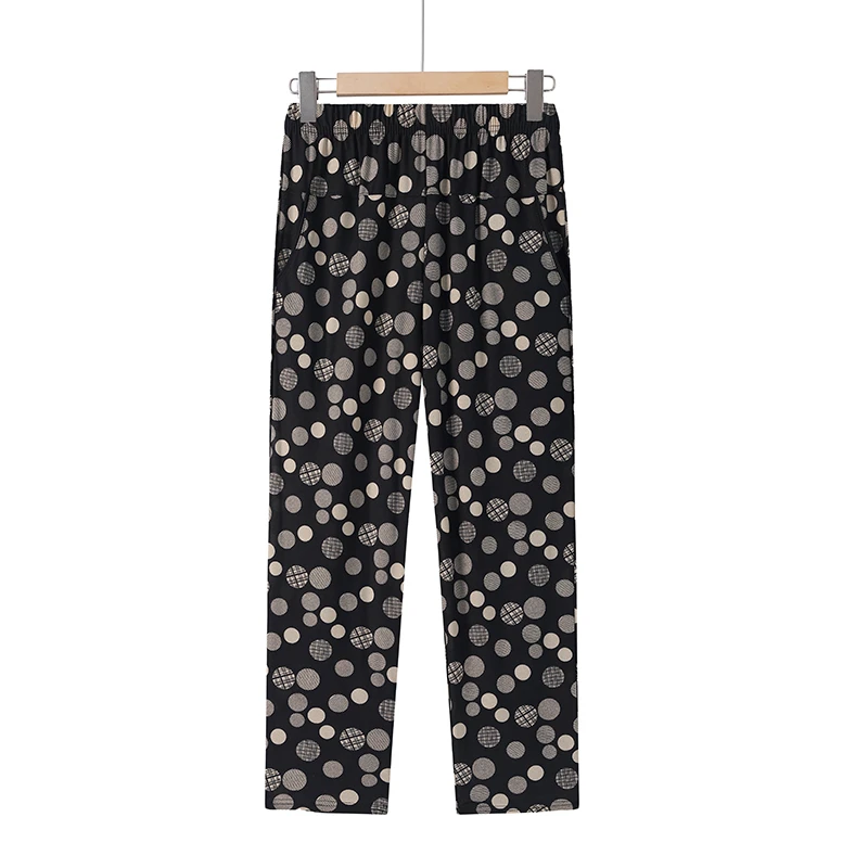 Women's Clothing Vintage Floral Printed Capris Casual Loose Straight Fashion High Waist Elastic Spring Summer Cropped Pants