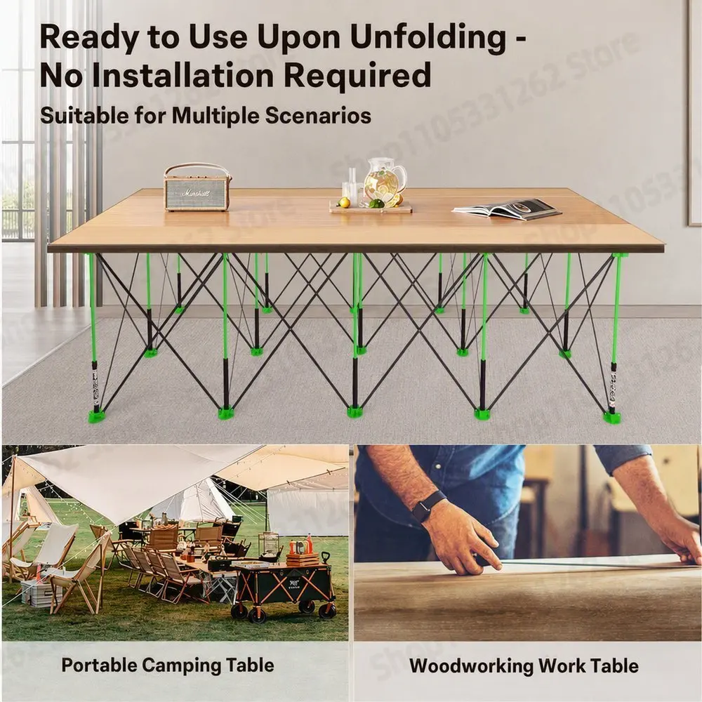 Heavy Duty Spider Workbench 12 Legs, Folding Stand for Heavy Boards Engineering Cutting, Quick No Tool Setup, Woodworking Suppor