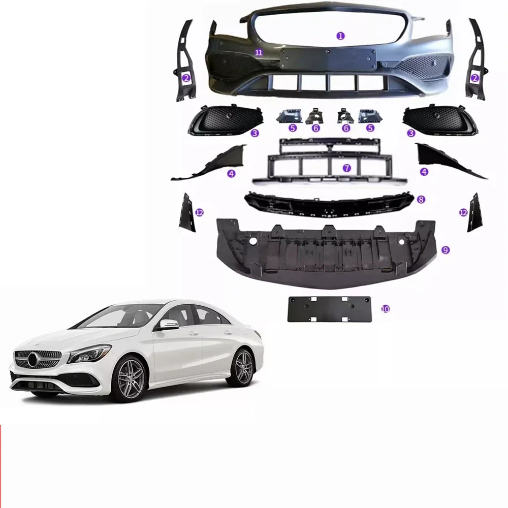 

Car Surround front Bumper assembly fog lamp cover for 17-19 Mercedes-Benz CLA200 CLA260 W117 Body kit
