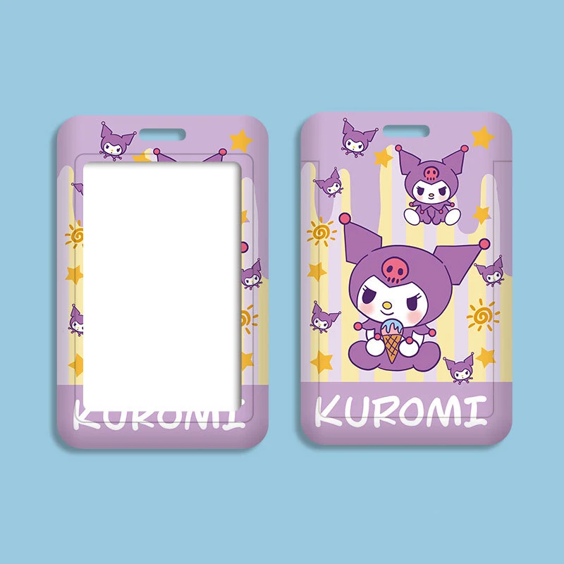 Cute Kuromi ID Badge porta carte di credito cordino ragazze porta carte di credito tracolla porta porta carte di credito regalo