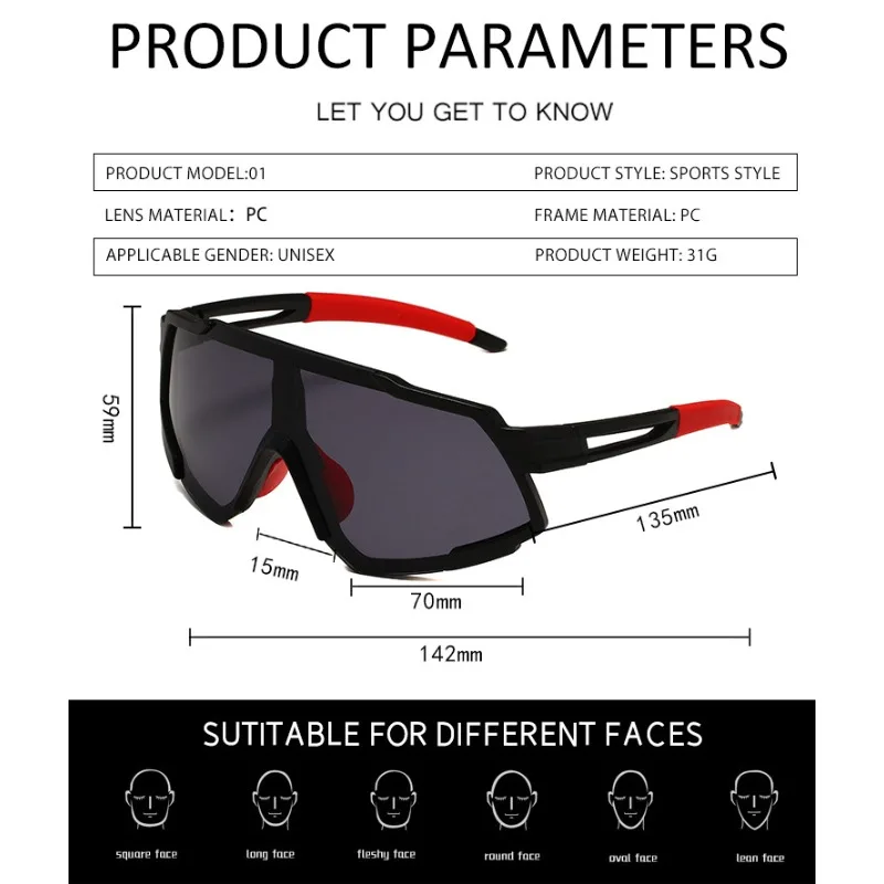 Outdoor Bicycle Riding Climbing Sunglasses European and American MEN Sports Glasses Cycling Eyewear Hiking Fishing Sunshades