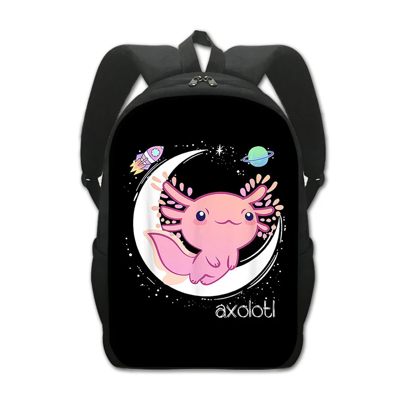 กระเป๋าเป้สะพายหลัง Kawaii axolotl กระเป๋าเป้สะพายหลังทะเลกระเป๋านักเรียนพิมพ์ลายการ์ตูนสัตว์กระเป๋าหนังสือสำหรับเด็กผู้หญิงเด็กน้อยวัยรุ่นท่องเที่ยวกีฬาของขวัญ16นิ้ว