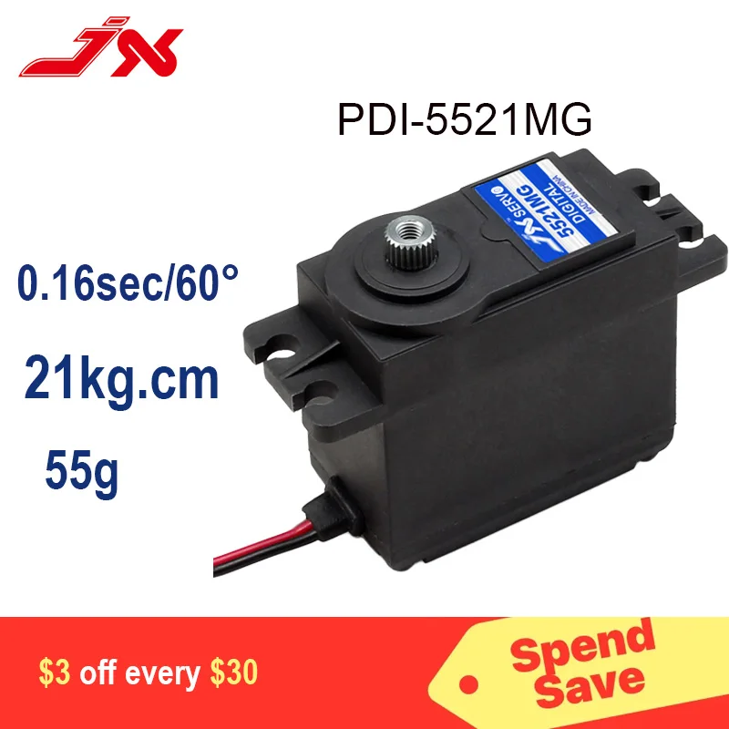 

JX Servo PDI-5521MG PS-5521MG 20KG High Precision Metal Gear Digital Standard Servo For RC Airplane Glider Boat 1/10 Car Toy