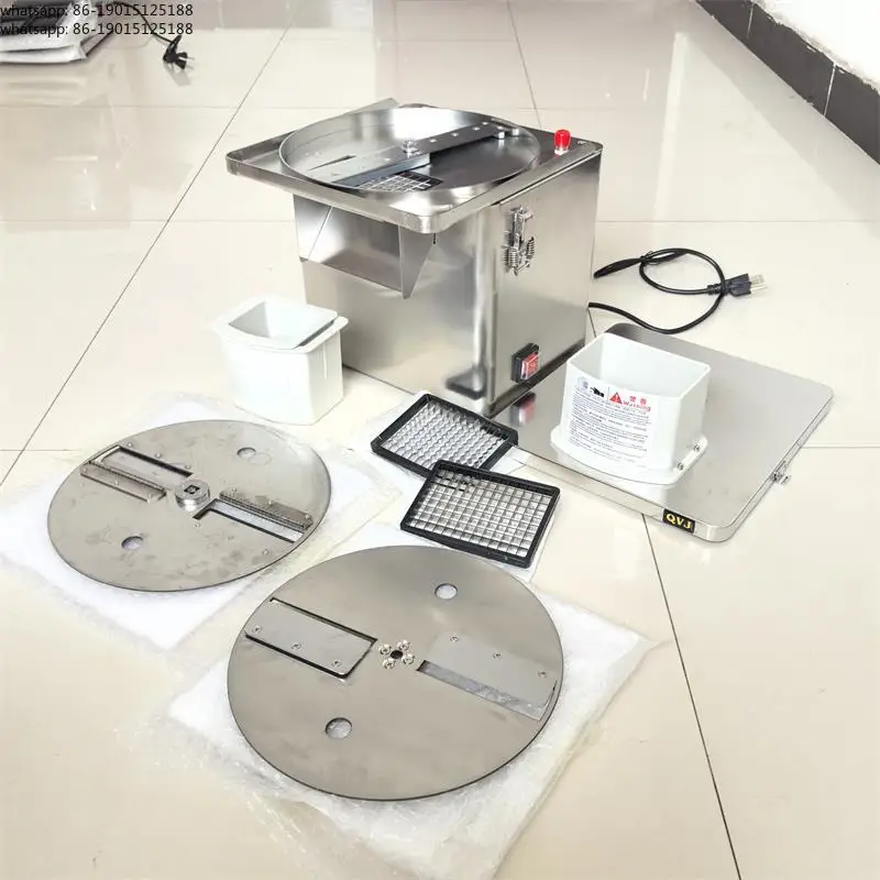 Commercial Electric Vegetable Cutter Wave Potato Slicer Large Inlet Fruit Slicer Pieces OR Dice Cutting Food Processor