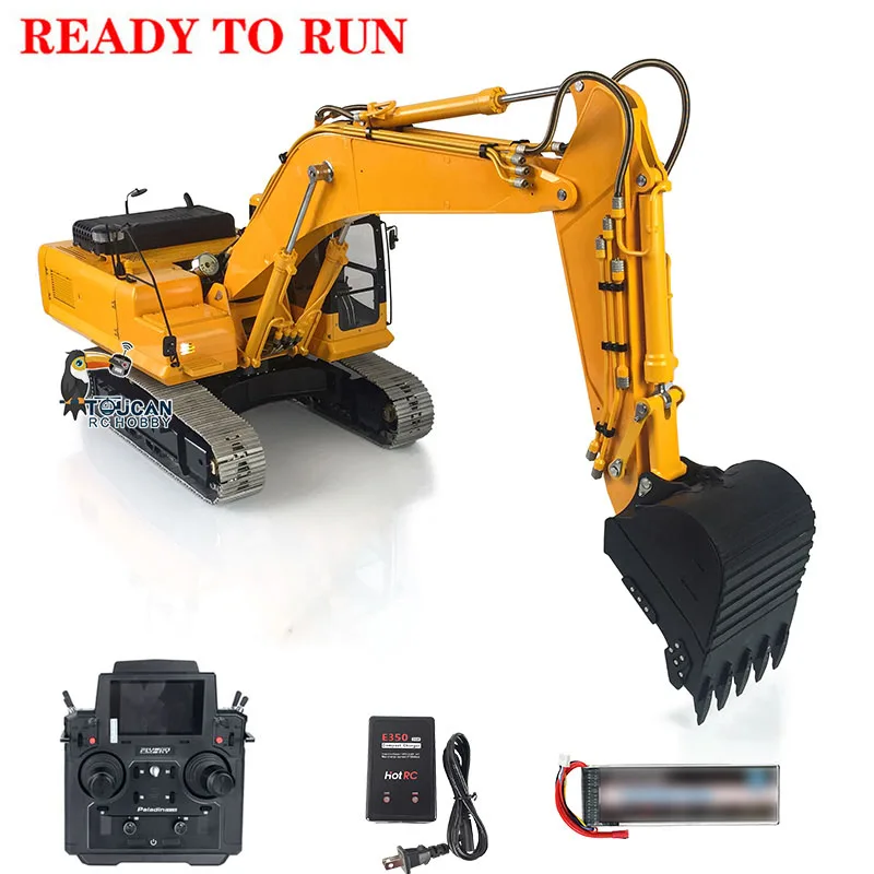 Lesu 1/14 Metal RC Hydraulic Excavator For Diy Pc360 CNC RTR Boys Toys Gifts With Pl18 Control Painted Finished Trucks Thzh1202