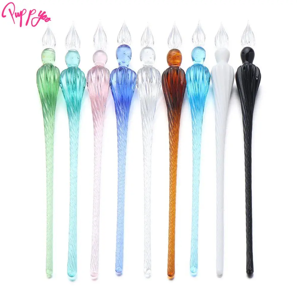 Stationery Writing Supplies Handmade Filling Ink Signature Calligraphy Dipping Pen Glass Dip Pen Crystal Fountain Pens