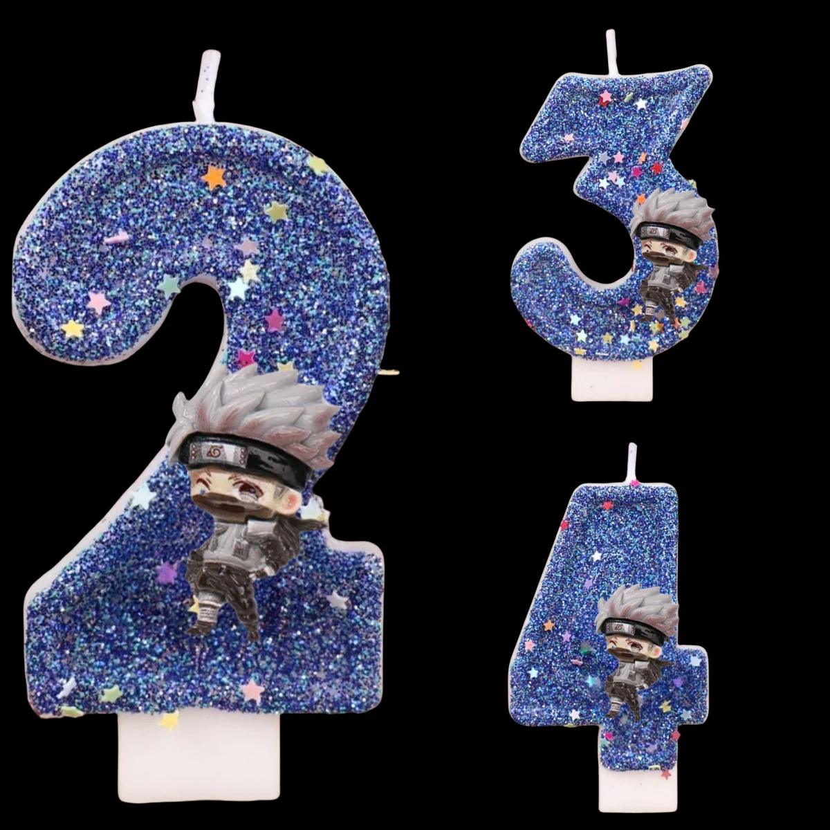 Velas digitales con temática de Anime japonés de dibujos animados, números de 0 a 9, suministros de decoración para tarta de cumpleaños para fiesta de cumpleaños para niños
