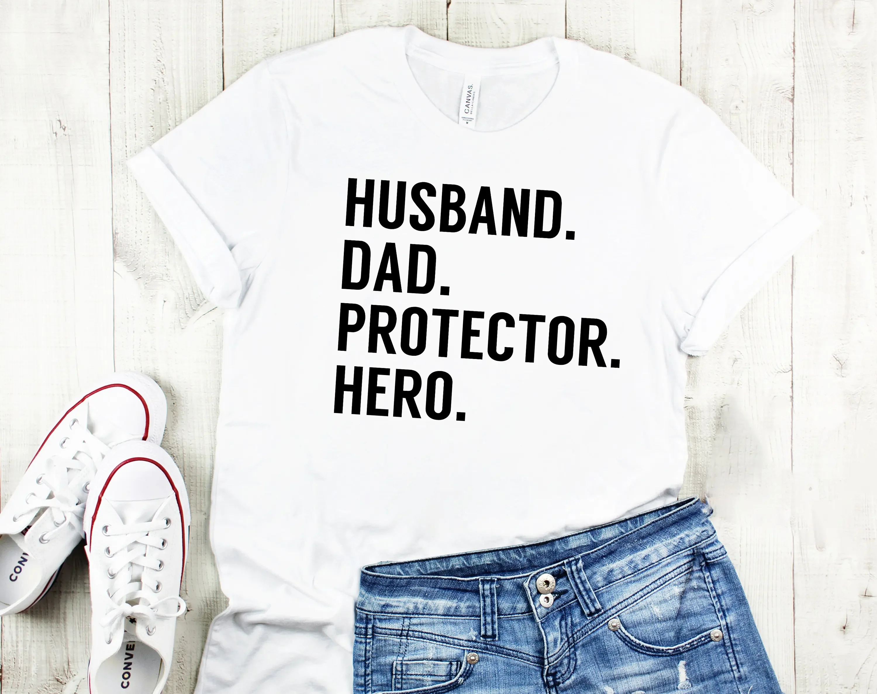 Husband Dad Protector Hero Shirt Definition T For Him First Fathers Day Daddy Birthday