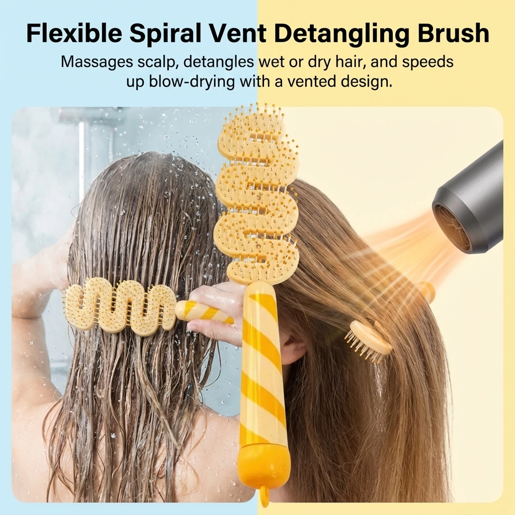 

Professional Hair Detangling Brush With Air Cushion Anti Static For Curly Hair Home Salon Use Comfortable Scalp Massage