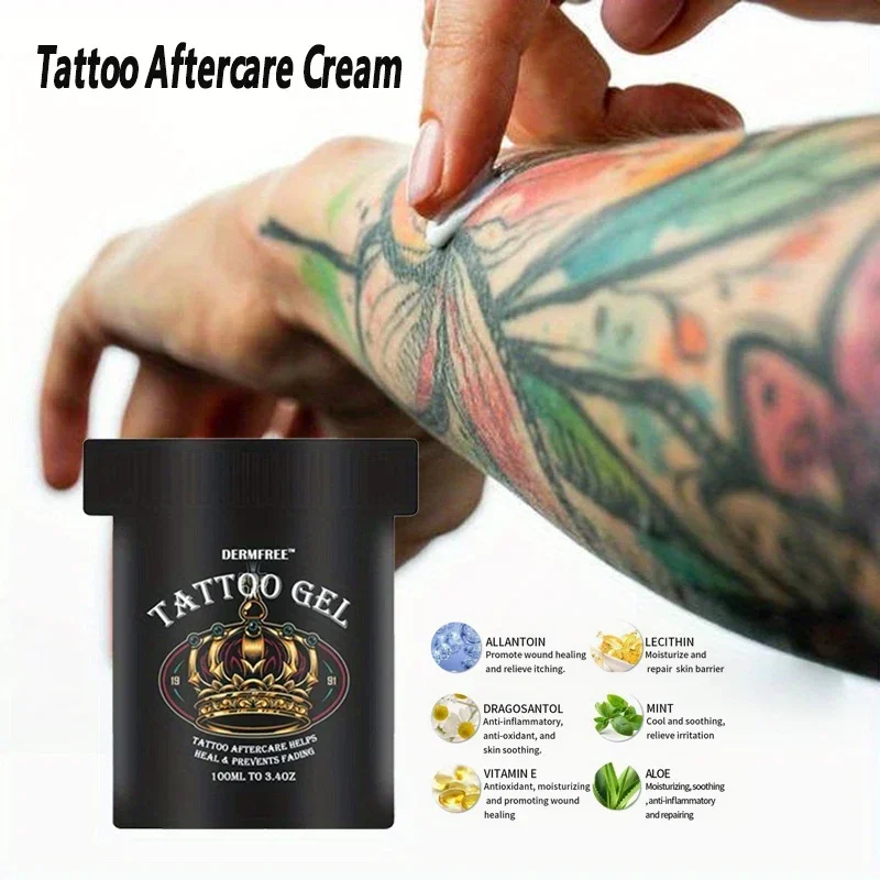 

3.4oz Vitamin Tattoo Aftercare Cream Gel Healing Skin Anti-Scar Preserve Color PMU Care Tattoo Accessories Makeup Repair Gel