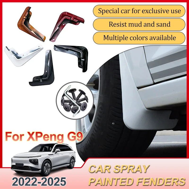 

For XPeng G9 Accessories 2025 2024 2023 2022 Fender Mud Flaps Splash Guard Mudguards Baking Paint Mudflaps Auto External Parts