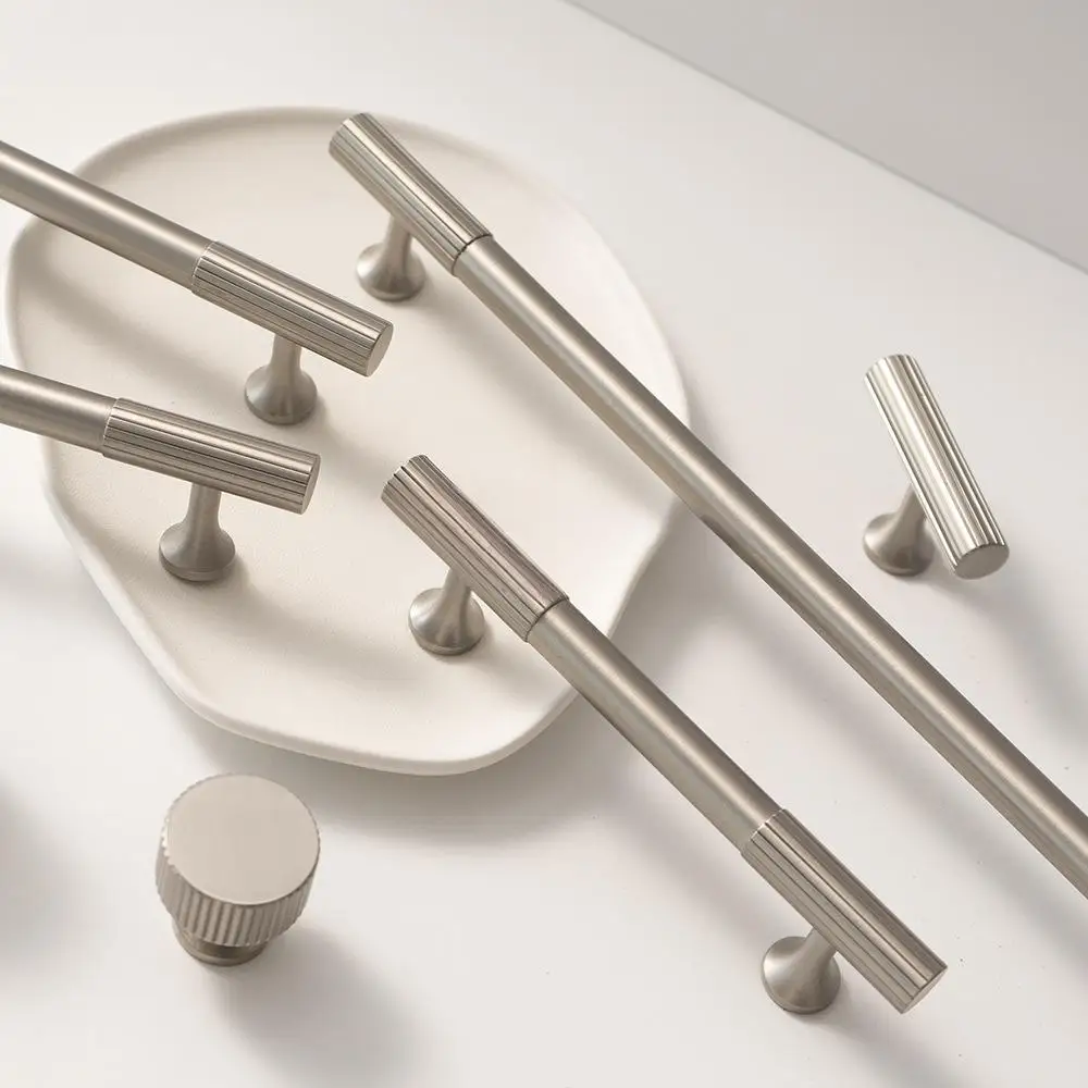 مقبض خزانة من النيكل والنحاس، مقبض الأثاث، مقبض خزانة الملابس، مقبض درج من النيكل الفضي