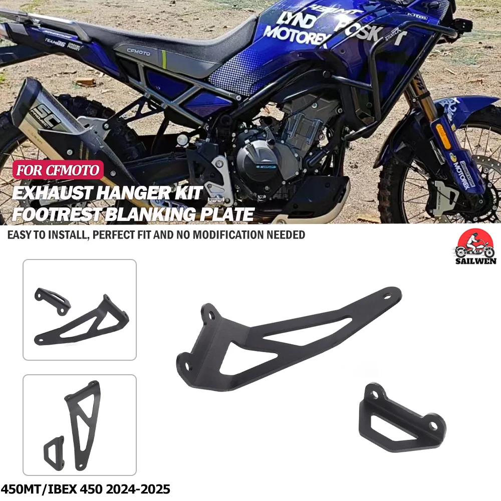 

Motorcycle 450MT Exhaust Hanger Bracket Accessories Muffler Support For MT450 IBEX 450 MT 2024 2025 Rear Footrest Blanking Plate