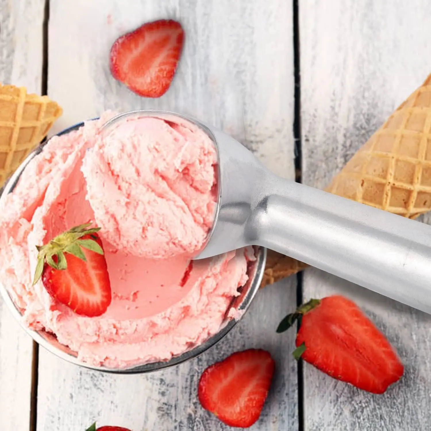 Self-Melting Ice Cream Scoop, One-Piece Stainless Steel Scooper, Perfect Gift for Friends, Kitchen Tool view 5