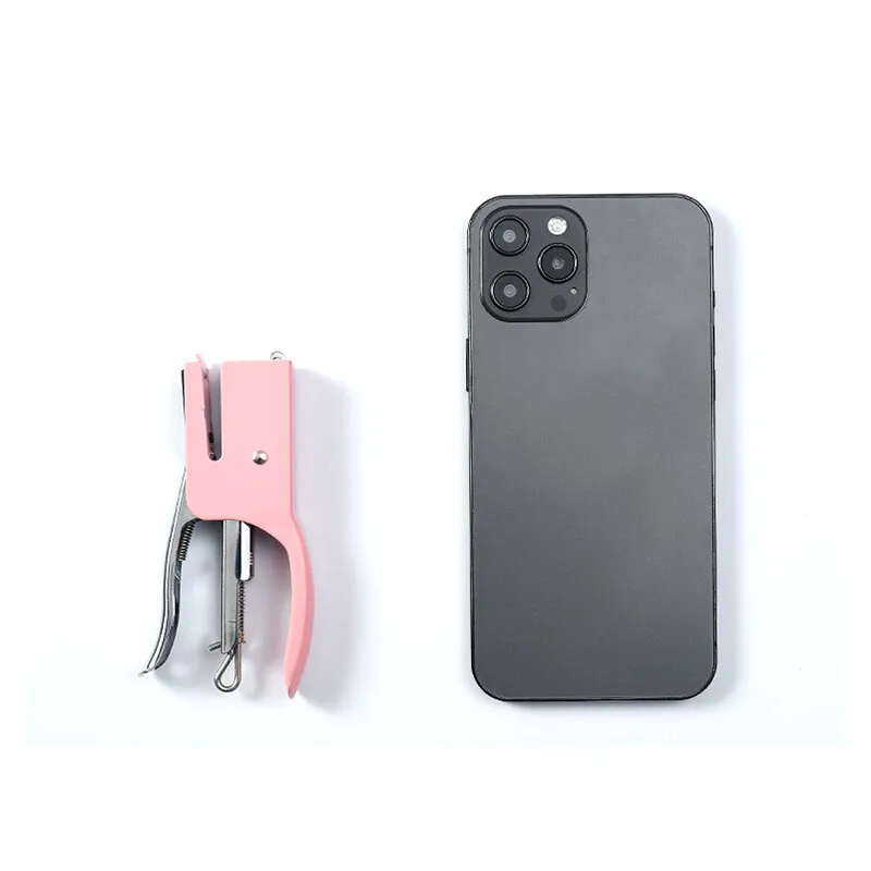 Mini Stapler Metal Hand-held Stapler with 750Pc Staple Pin Labor-Saving Office Stapler Portable Compact Kawaii Stationery