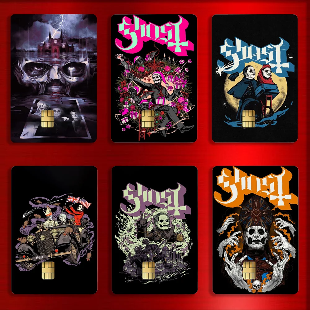 

G-Ghost Heavy Metal Band Stickers For Debit Bank Credit Cards Metro Bus Pass Sticker Decoration Cover 4PCS Card Skin