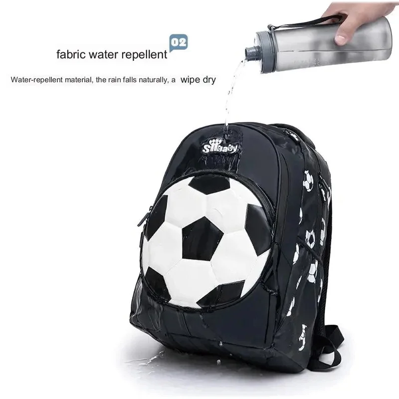 Soccer Pattern School Backpack Lightweight Boys Bookbag For Daily School Travel And Outdoor Activities Durable Comfortable