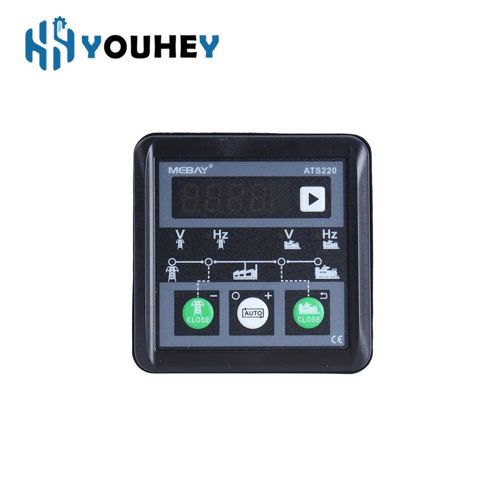 Mebay ATS220 Genset ATS Switch Controller Auto Manual LED Display Generator Control switch Module Panel 8-36V