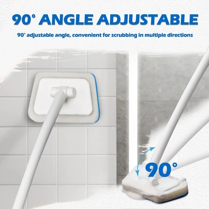 Bathroom Sponge Cleaning Brush Multi-Functional Tool Long Handle Removable Household Floor Bathtub Brushes  JJ1423