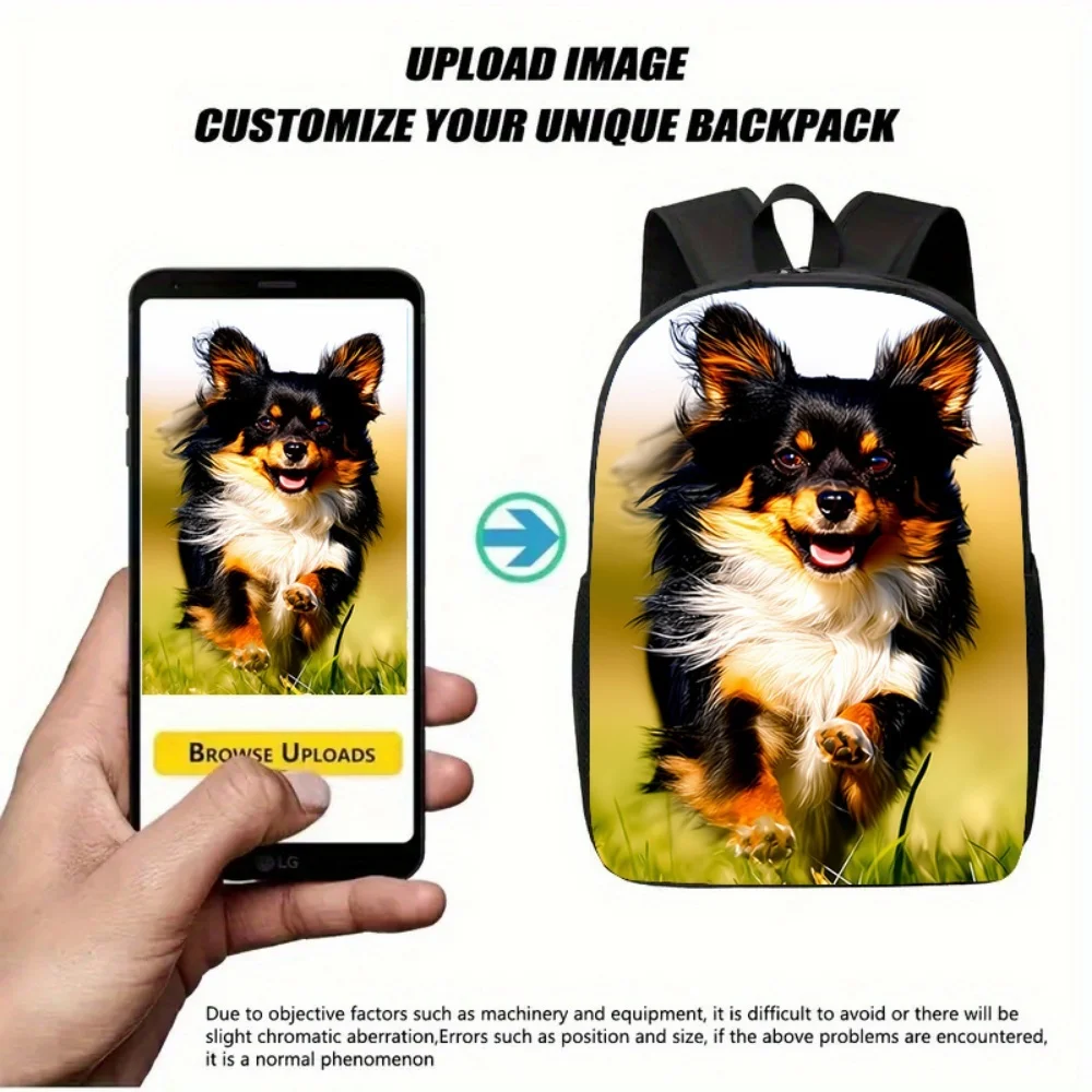 Personalized Custom Photo Backpack HD Sublimation Print Student School Bag Custom Image Casual Travel Shoulder Daypack Gifts