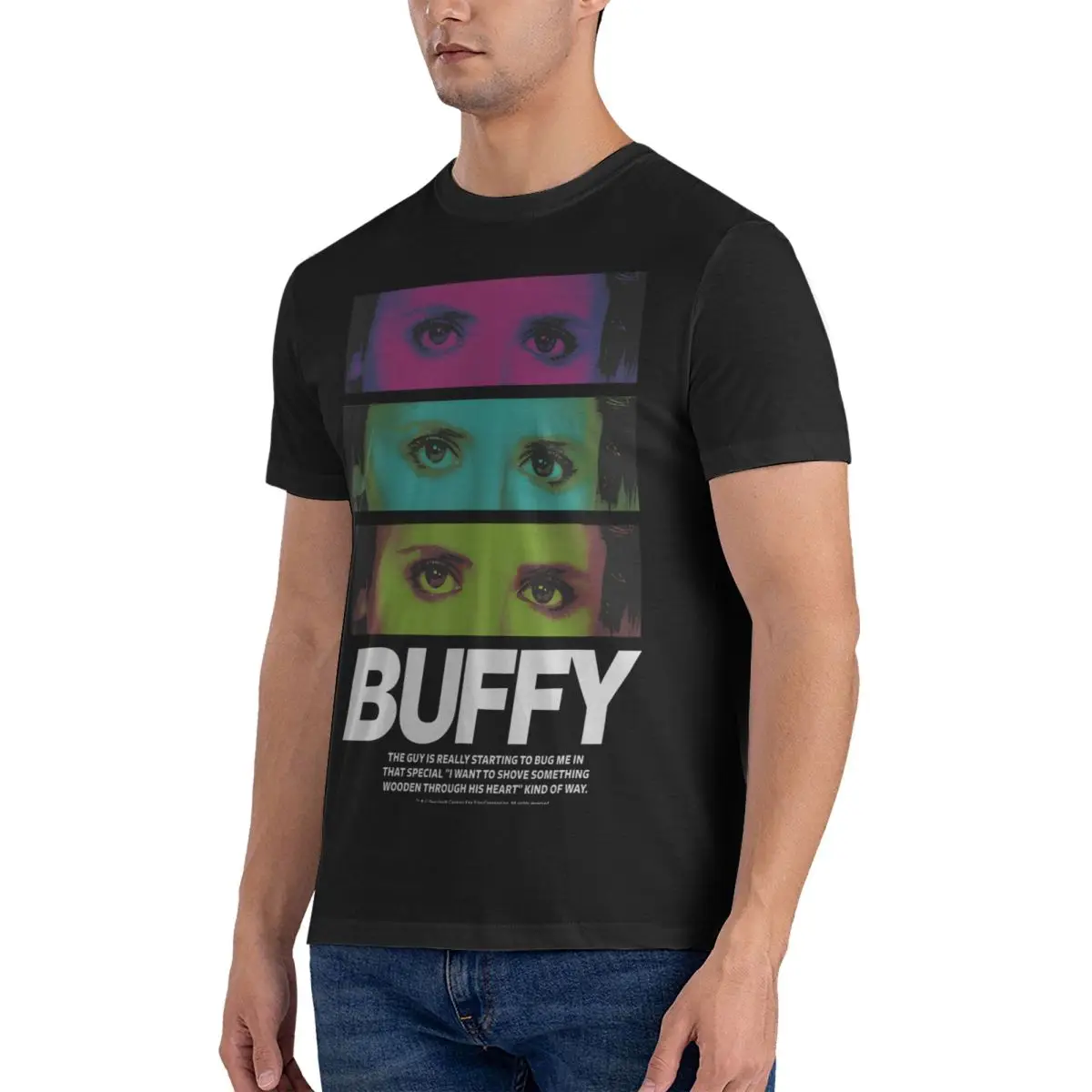 Eye Men's T Shirt Buffy The Vampire Slayer Band Casual Tees Short Sleeve Crew Neck T-Shirts Cotton mens clothing tops fugees